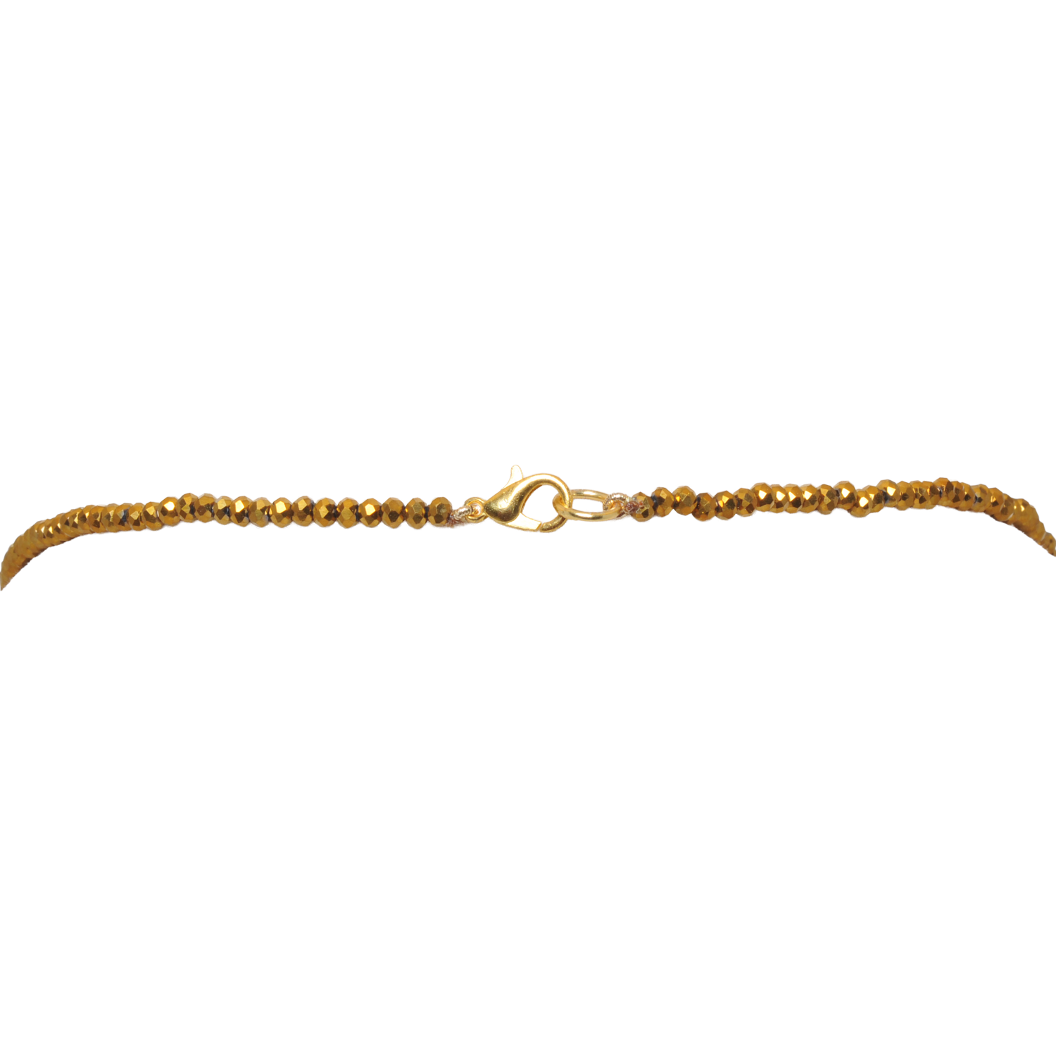 Golden Pyrite 3 Mm Zircon Faceted Beads Necklace For Women - Image 3