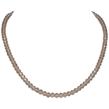 Smoky Quartz 6 Mm Faceted Beads Necklace For Women