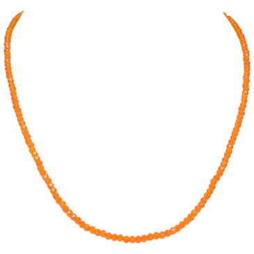 Mandarina Garnet Color Zircon Faceted Beads Necklace For Women
