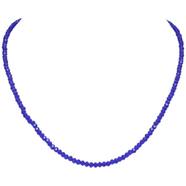 Lapis Blue Color Zircon Faceted Beads Necklace For Women