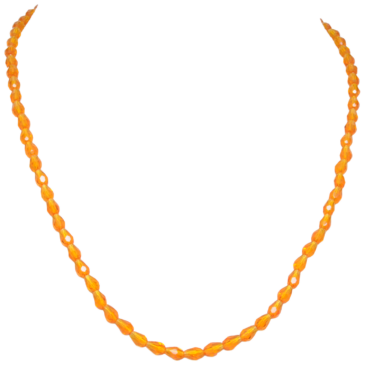 Mandarina Garnet Color Zircon Faceted Drop Shape Beads Necklace For Women