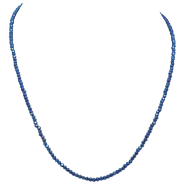 Metallic Blue Color Zircon Faceted Beads Necklace For Women