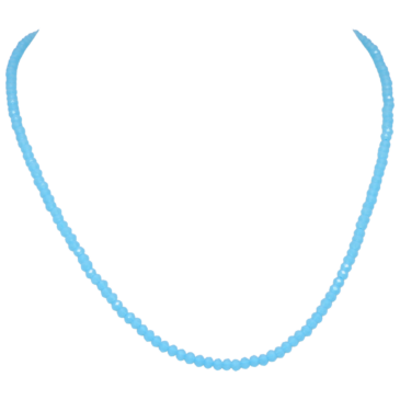 Blue Chalcedony Color Zircon Faceted Beads Necklace For Women