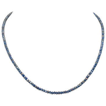 Silver Pyrite Color Zircon Faceted Beads Necklace For Women