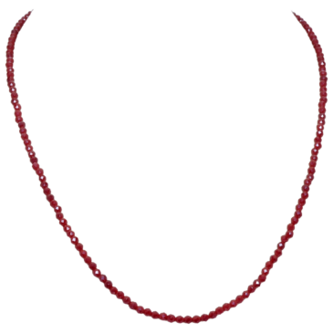 Ruby Red Color Faceted Zircon Beads Necklace For Women