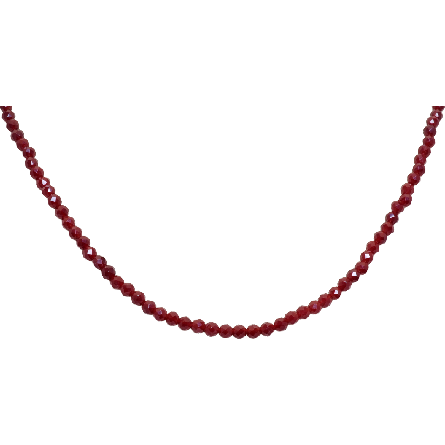 Ruby Red Color Faceted Zircon Beads Necklace For Women - Image 4