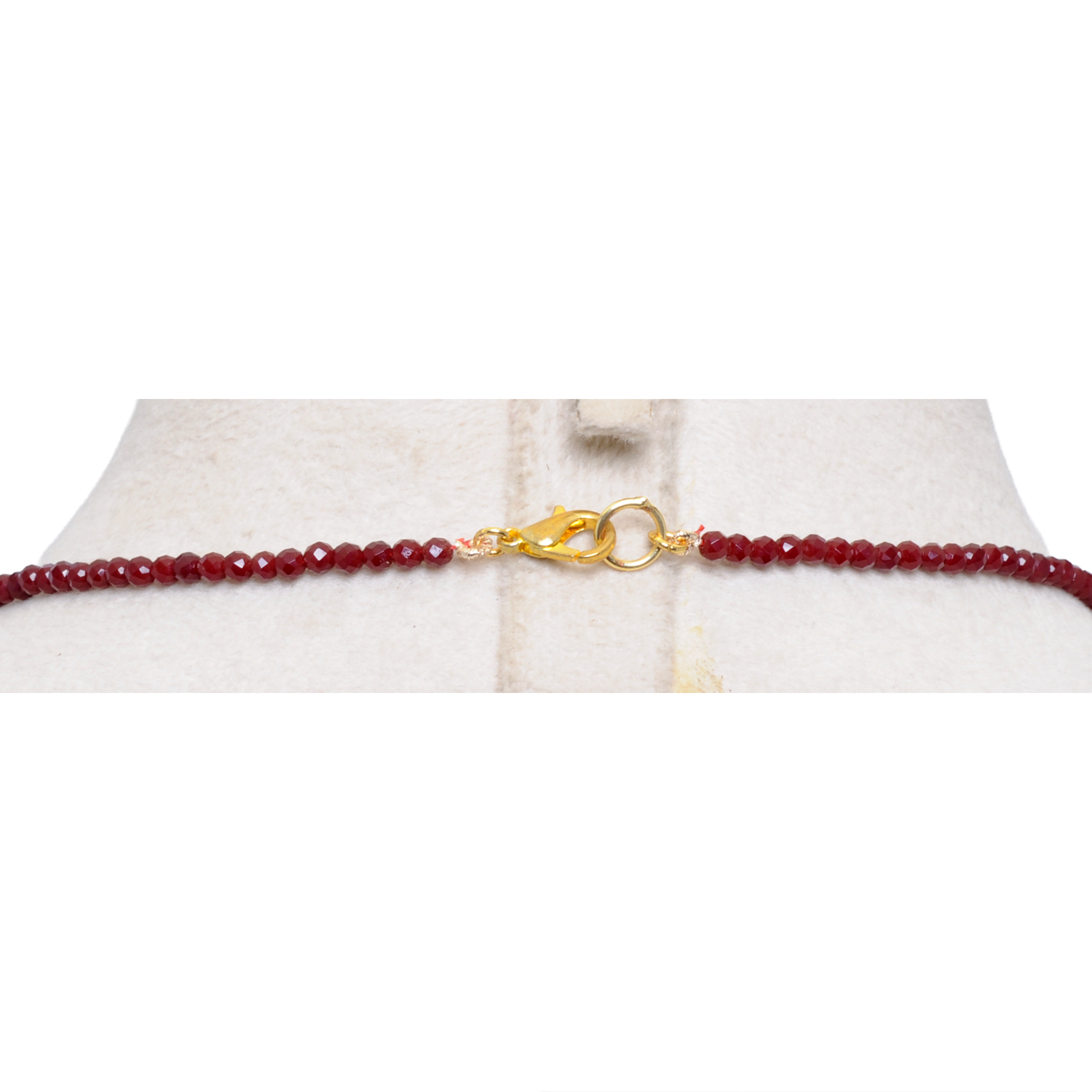 Ruby Red Color Faceted Zircon Beads Necklace For Women - Image 3