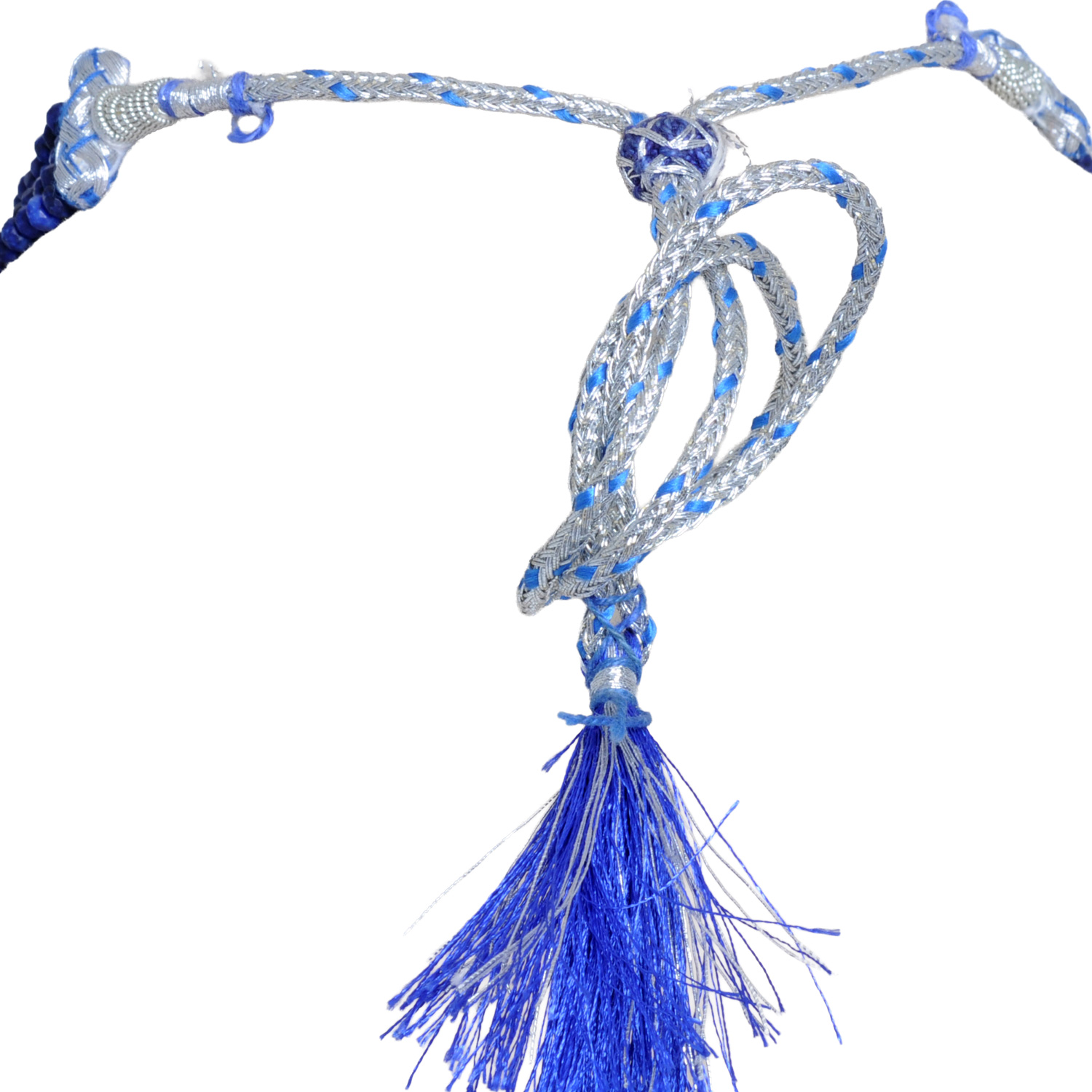5 Rows Blue Sapphire Color Zircon Faceted Beads Necklace For Men & Women - Image 4