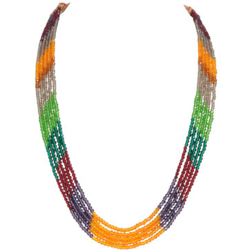 5 Layer Beautiful Multi Color Zircon Rainbow Bead Necklace For Women