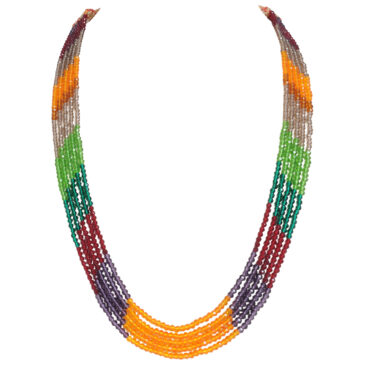 5 Layer Beautiful Multi Color Zircon Rainbow Bead Necklace For Women