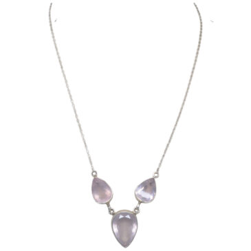 Morganite Gemstone Studded 925 Silver Necklace