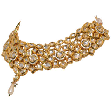 Bollywood Bridal Jewelry – Topaz Studded With Enamel Work Jaddu Set