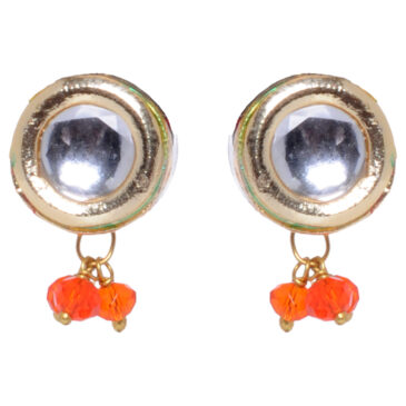 Kundan Studded Round ShapeTops With Carnelian Hanging Beads