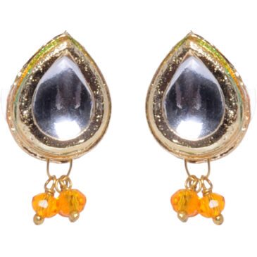 Kundan Studded Pear Shape Tops With Carnelian Hanging Beads