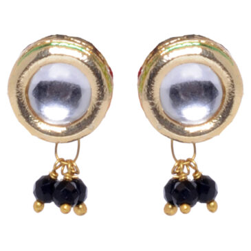 Kundan Studded Round Shape Tops With Spinel Hanging Beads