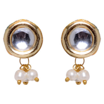 Kundan Studded Round Shape Tops With Pearl Hanging Beads