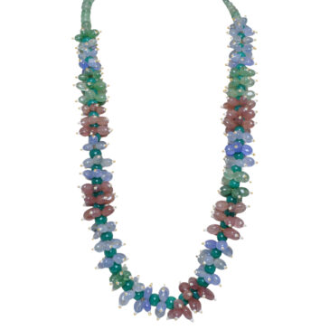 Emerald, Tanzanite, Tourmaline Gemstone Necklace