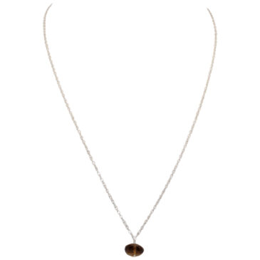 Smoky Gemstone Attached With Silver Chain