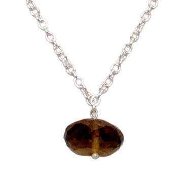 Smoky Gemstone Attached With Silver Chain