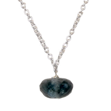 Aquamarine Gemstone Attached With Silver Chain