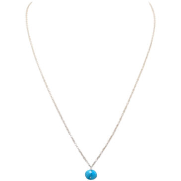 Turquoise Gemstone Attached With Silver Chain