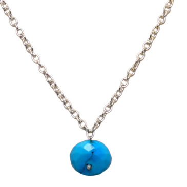 Turquoise Gemstone Attached With Silver Chain