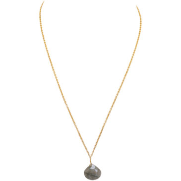 Rutile quatz Gemstone Attached With Gold Rhodium Plating Chain
