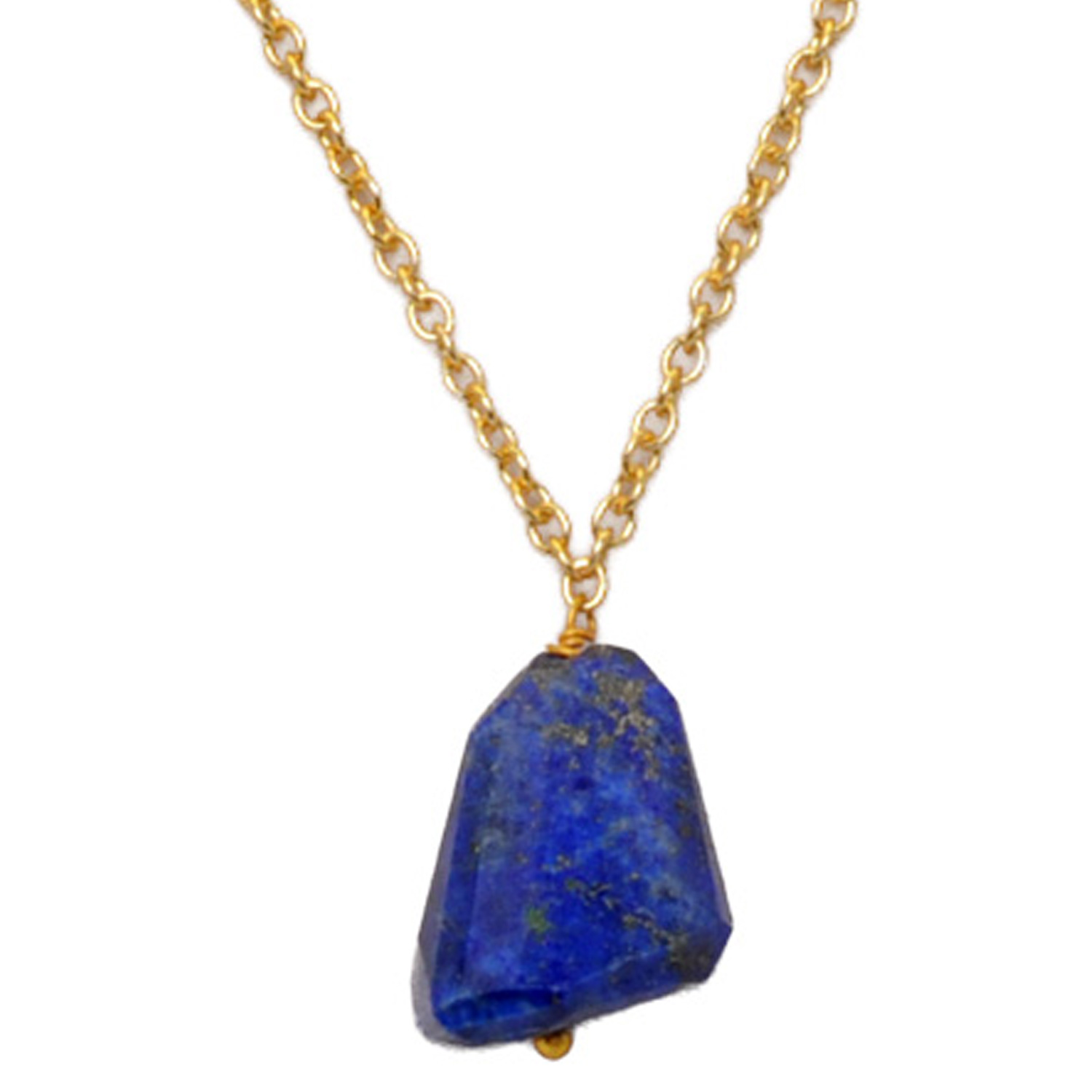 Lapis Lazuli Gemstone Attached With Gold Rhodium Plating Chain - Image 4