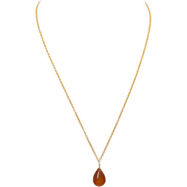 Carnelian Gemstone Attached With Gold Rhodium Plating Chain