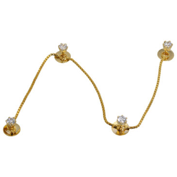 Gehna Jaipur Moissanite Studded Golden Cufflinks/Button For Shirt Kurta