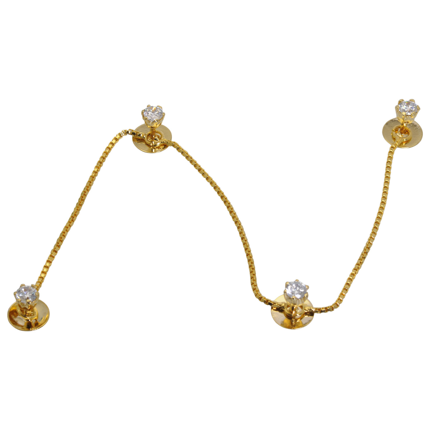 Gehna Jaipur Moissanite Studded Golden Cufflinks/Button For Shirt Kurta - Image 2