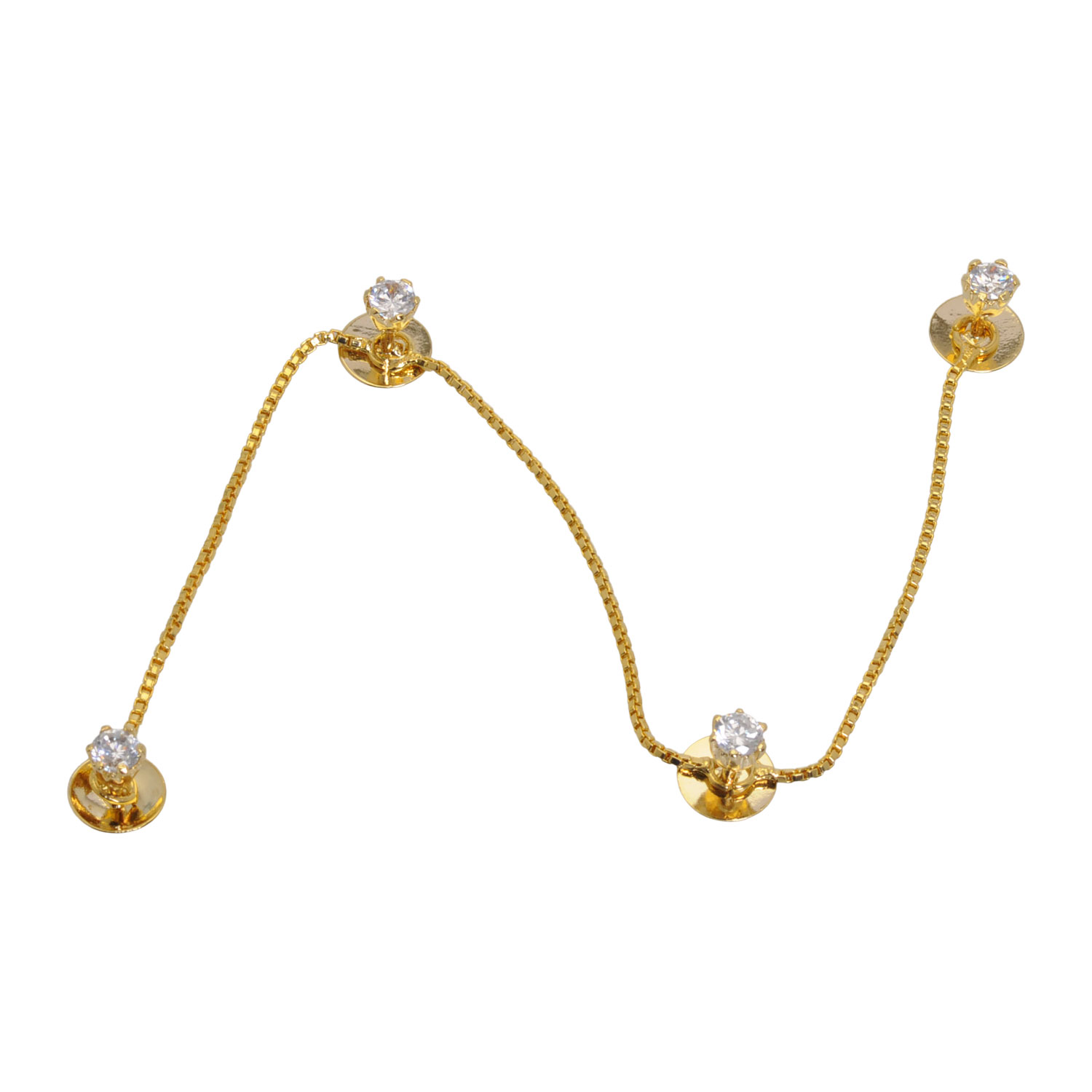 Gehna Jaipur Moissanite Studded Golden Cufflinks/Button For Shirt Kurta - Image 4
