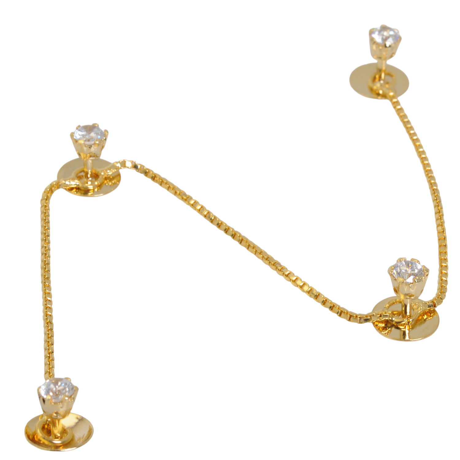 Gehna Jaipur Moissanite Studded Golden Cufflinks/Button For Shirt Kurta