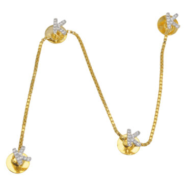 Gehna Jaipur Moissanite Studded Cufflinks/Button For Shirt Kurta