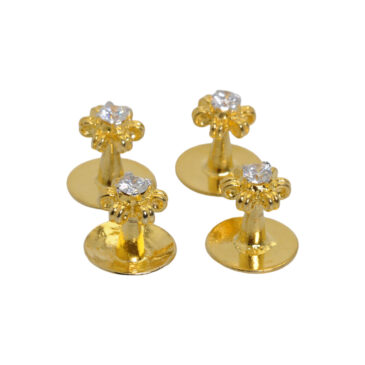 Gehna Jaipur Moissanite Studded Golden Polished Buttons for Kurta Blazer