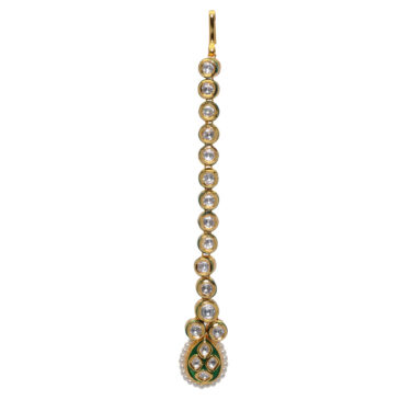 Pearl & Moissanite Studded Maang Tikka Or Forehead Ornament