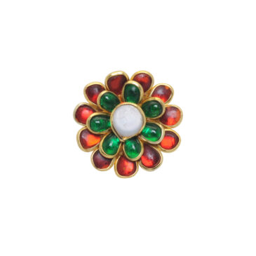 pearl , ruby & Emerald colour stone pretty pacchi ring