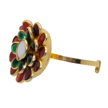 pearl , ruby & Emerald colour stone pretty pacchi ring