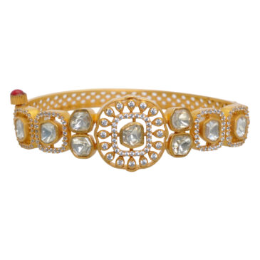 Moissanite Stone Studded gold plated bracelet