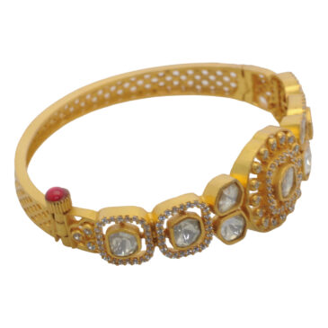 Moissanite Stone Studded gold plated bracelet