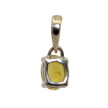 Yellow Sapphire Oval Gemstone studded 925 sterling silver pendant