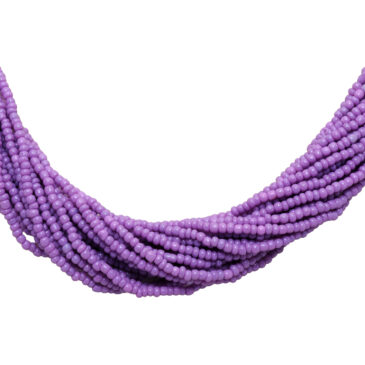 21 Rows Purple Colored Glass Bead Necklace