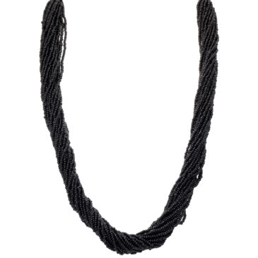 21 Rows Black Color Glass Bead Necklace