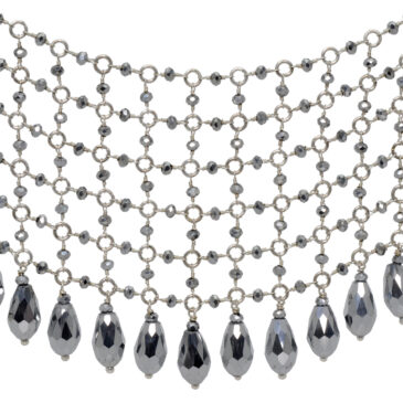 Silver Pyrite Color Cubic Zirconia Beads Necklace (Silver)
