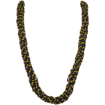21 Rows Black And Yellow Color Glass Bead Necklace