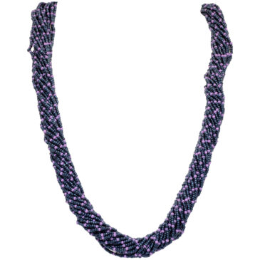 21 Rows Blue And Purple Color Glass Bead Necklace