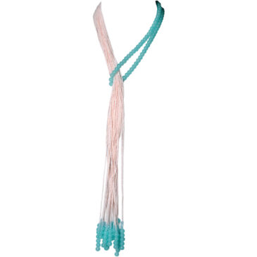 21 Rows Pink And Blue Color Lariat