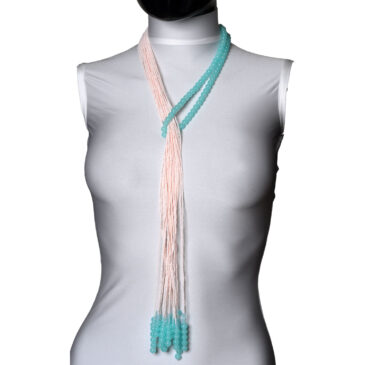 21 Rows Pink And Blue Color Lariat