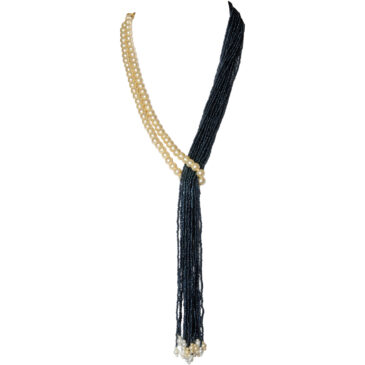 21 Rows White And Blue Color Lariat