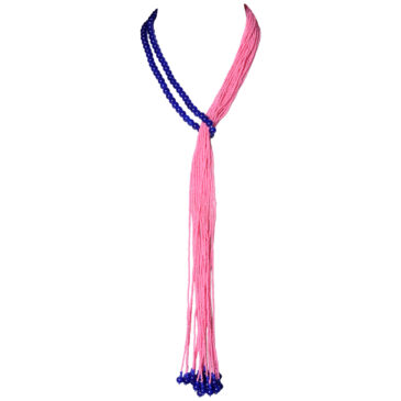 21 Rows Pink And Blue Color Lariat